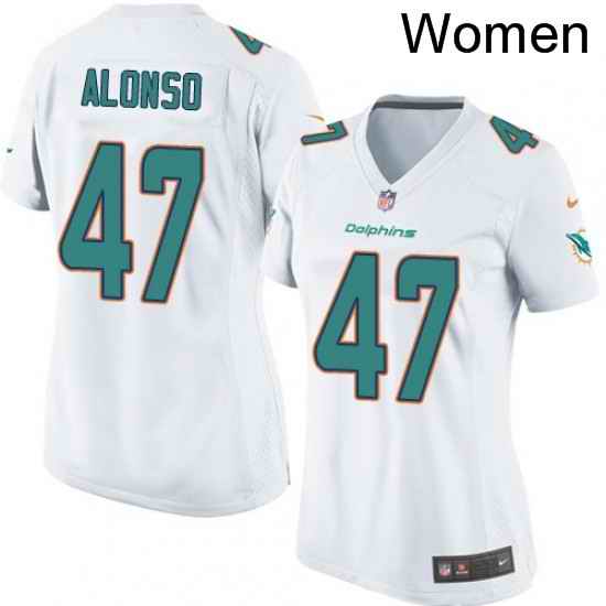 Womens Nike Miami Dolphins 47 Kiko Alonso Game White NFL Jersey